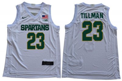 Men Xavier Tillman Michigan State Spartans #23 Nike NCAA 2019-20 White Authentic College Stitched Basketball Jersey GA50B20AL